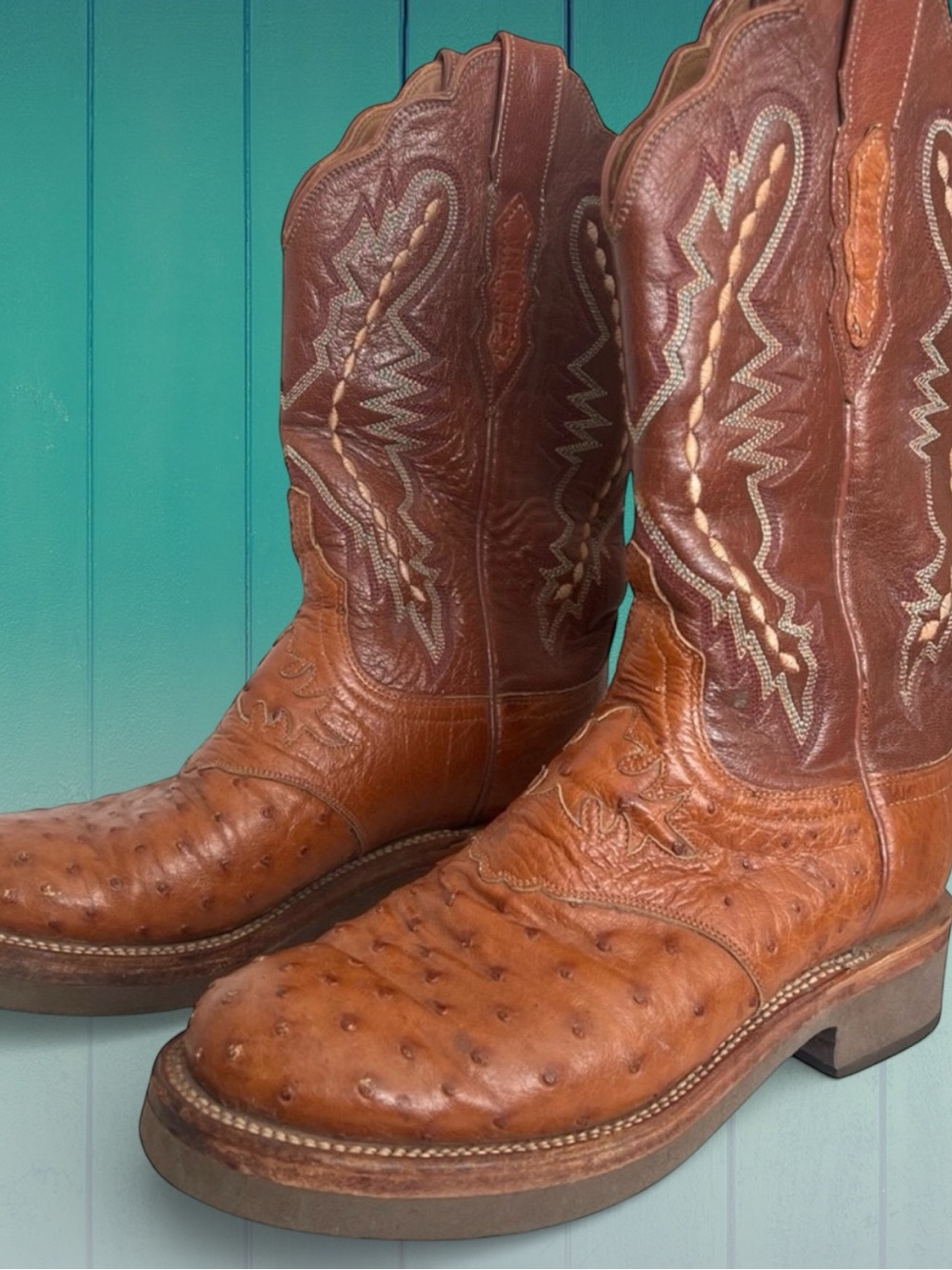 Lucchese Full Ostrich Quill Leather Women’s Boots Size 7B GUC! - Picture 12 of 15